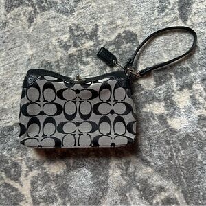 Coach Black and Gray Signature Clutch